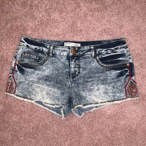 stretchy jean shorts womens